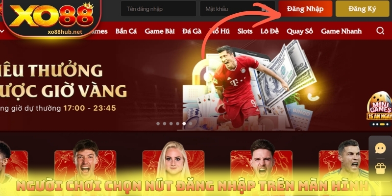Đăng Nhập Xo88 Nhanh Chóng Chỉ Với 2 Cách Đơn Giản 1 Người chơi chọn nút Đăng nhập trên màn hình