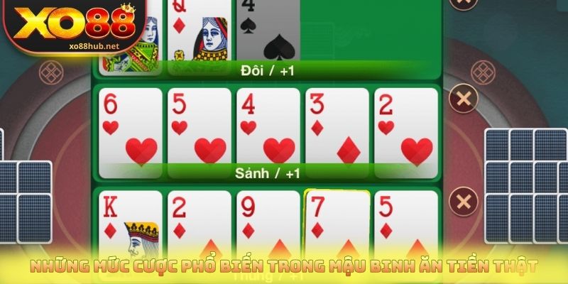 Mậu Binh Ăn Tiền Thật - Game Bài Chiến Thuật Hấp Dẫn 3 Những mức cược phổ biến trong mậu binh ăn tiền thật