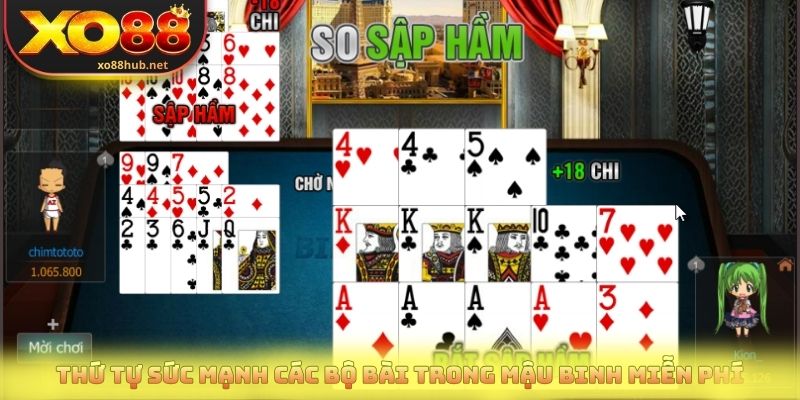 Mậu Binh Miễn Phí Online Giúp Bạn Luyện Kỹ Năng Xếp Bài 3 Thứ tự sức mạnh các bộ bài trong mậu binh miễn phí